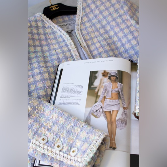 Chanel Vintage S/S 1994 Lilac Lavender Multicolor Runway 94P Jacket Skirt Suit - Picture 16 of 16